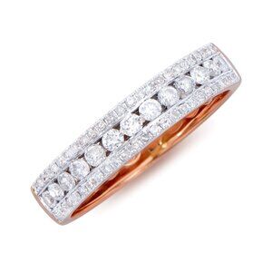 Certified Natural Diamond 14K Rose Gold Designer Ring